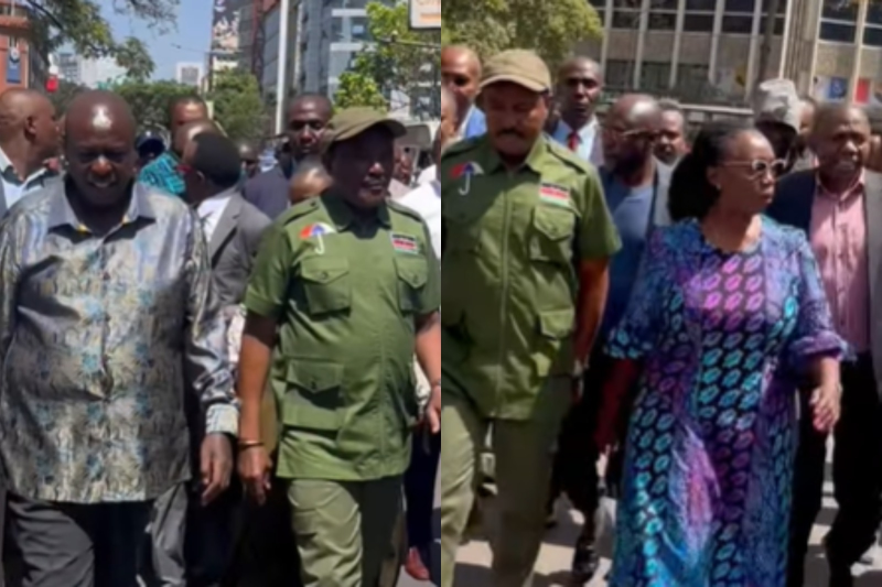 Collage image of Rigathi Gachagua, Kalonzo Musyoka and Martha Karua Matching to IG Kanja's Office